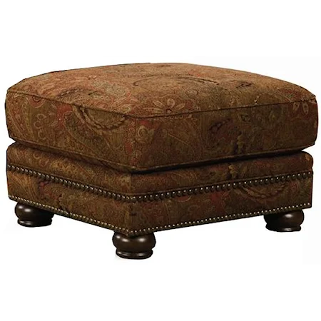 Quick Ship Upholstered Ottoman with Bun Feet